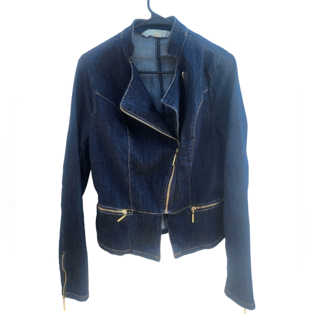 Nicki Minaj Zip Up Long Sleeve Denim Jean Jacket Womens Size L